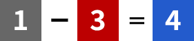 1-3=4