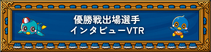 優勝戦出場選手インタビューVTR