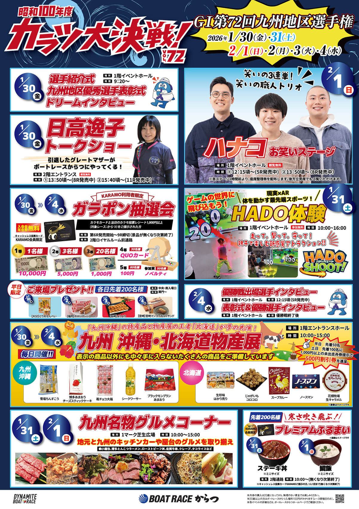 GI第72回九州地区選手権 2026年 1/30(金)・31（土）　2/1(日)・2(月)・3(火)・4(水)