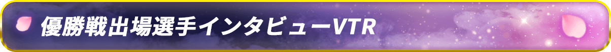 優勝戦出場選手インタビューVTR