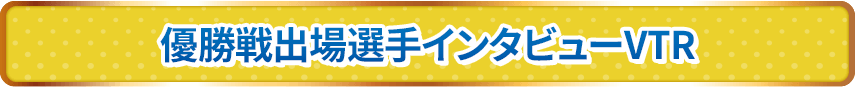 優勝戦出場選手インタビューVTR