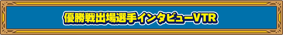 優勝戦出場選手インタビューVTR