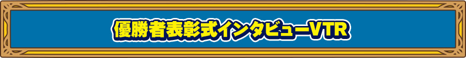 優勝者表彰式インタビューVTR